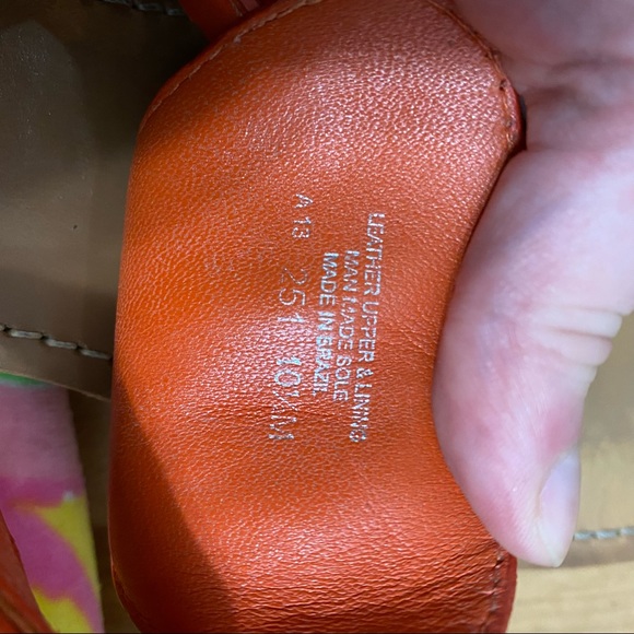 Tory Burch Orange Leather Sandals - Picture 11 of 16